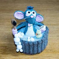 Mouse taking bath